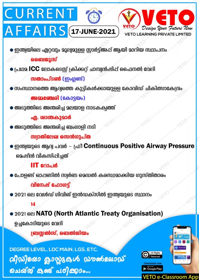 Current Affairs 2021,Today News,NATO,IIT Ropar